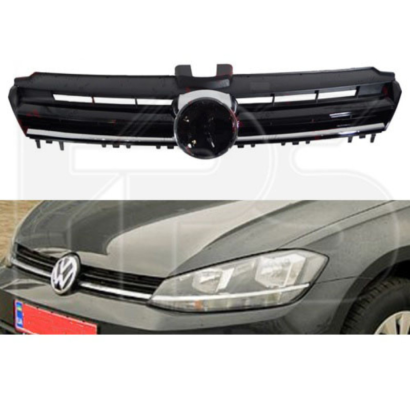 Решітка радіатора VW Golf 7 13-17 HIGHLINE (Тайвань) 5G0853651A