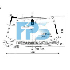 Лобове скло переднє BMW 7 E65 / E66 2003-2008 XYG GS 1405 D16