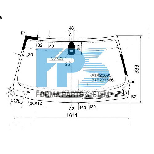 Лобове скло BMW 7 E65 / E66 2003-2008 XYG GS 1405 D16