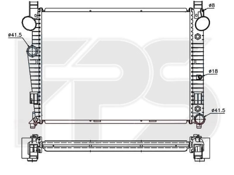 Радіатор охолодження двигуна Mercedes S-class W220 (NRF) FP 46 A973-X