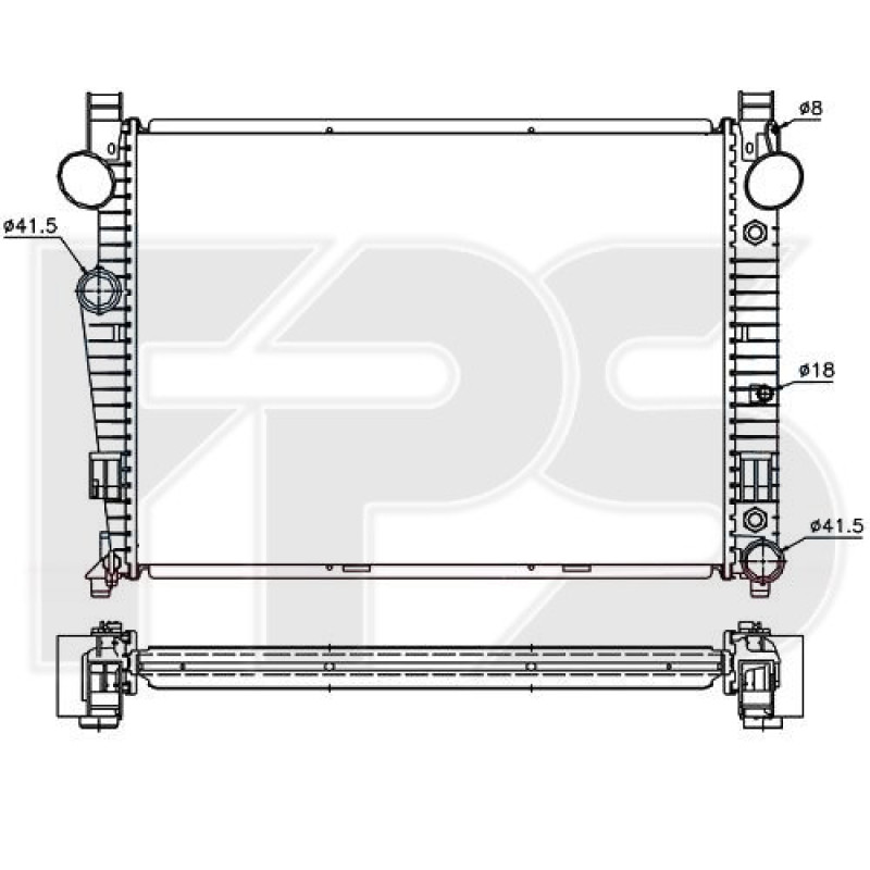Радіатор охолодження двигуна Mercedes S-class W220 (NRF) FP 46 A973-X
