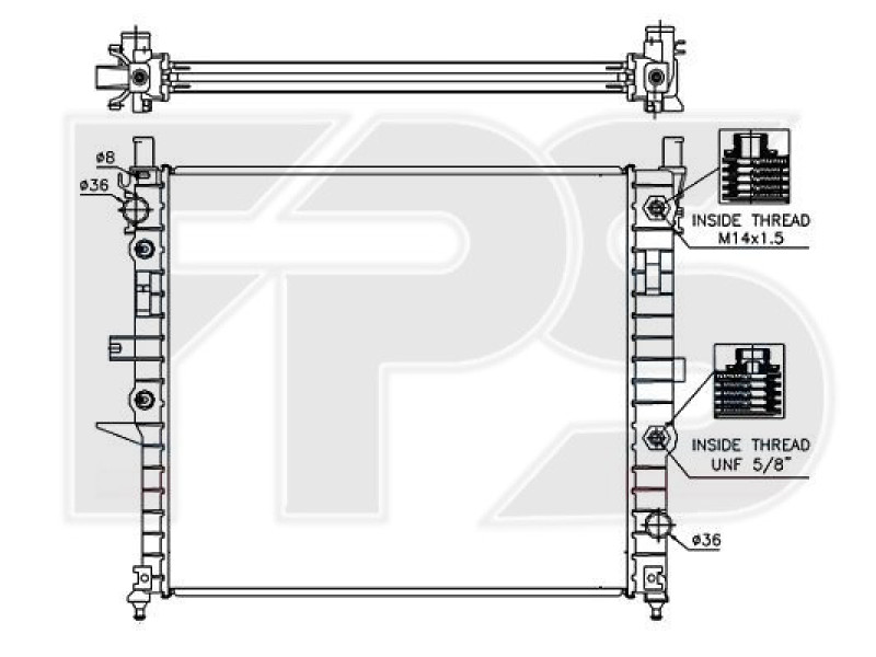 Радіатор охолодження двигуна Mercedes ML-class W163 (FPS) FP 46 A243