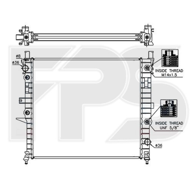 Радіатор охолодження двигуна Mercedes ML-class W163 (FPS) FP 46 A243