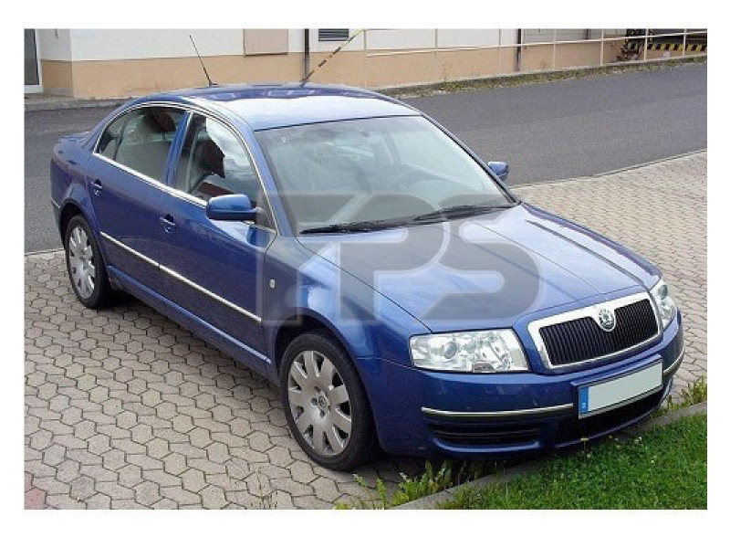 Скло дверне заднє ліве глухе Skoda Superb 02-08 (XYG)