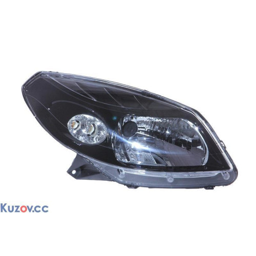 Фара передня права Renault Sandero 2008-2013 TYC чорна 260104793R