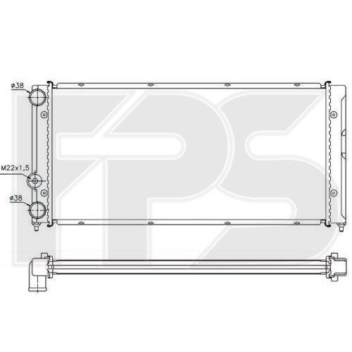 Радіатор охолодження двигуна VW Passat B4 (AVA) FP 74 A1203