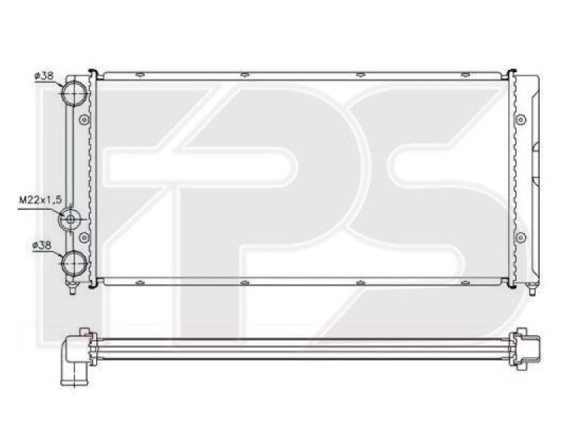 Радіатор охолодження двигуна VW Passat B4 (AVA) FP 74 A1203