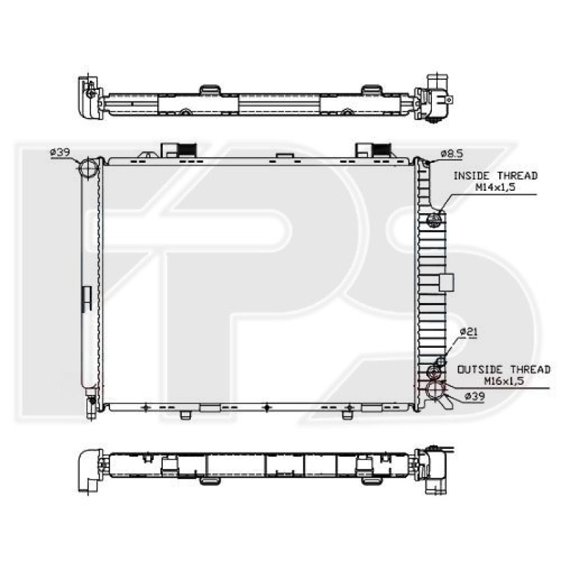 Радіатор охолодження двигуна Mercedes W210 (AVA) FP 46 A232