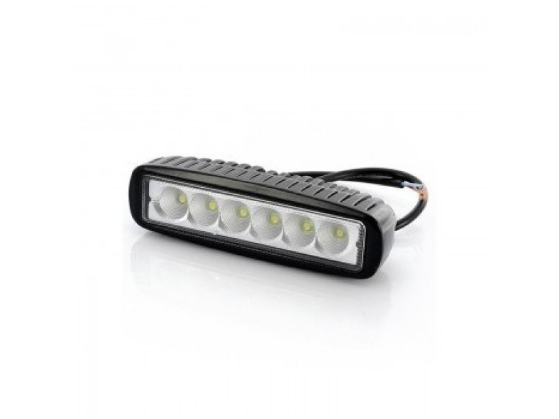 Фара LED прямокутна 18W, 6 ламп, 159,8*54,2 мм, вузький промінь 12/24V (ТМ JUBANA)