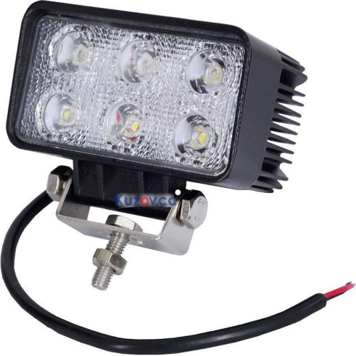 Фара LED прямокутна 18W, 6 ламп, 110*114,5 мм, широкий промінь 12/24V (ТМ JUBANA)