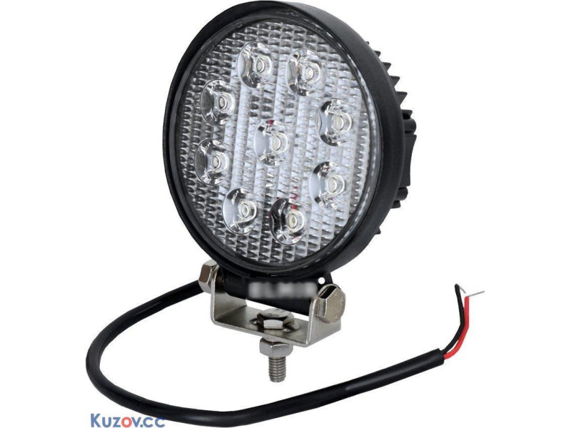 Фара LED кругла 27W, 9 ламп, 110*128мм, вузький промінь 12/24V (ТМ JUBANA)