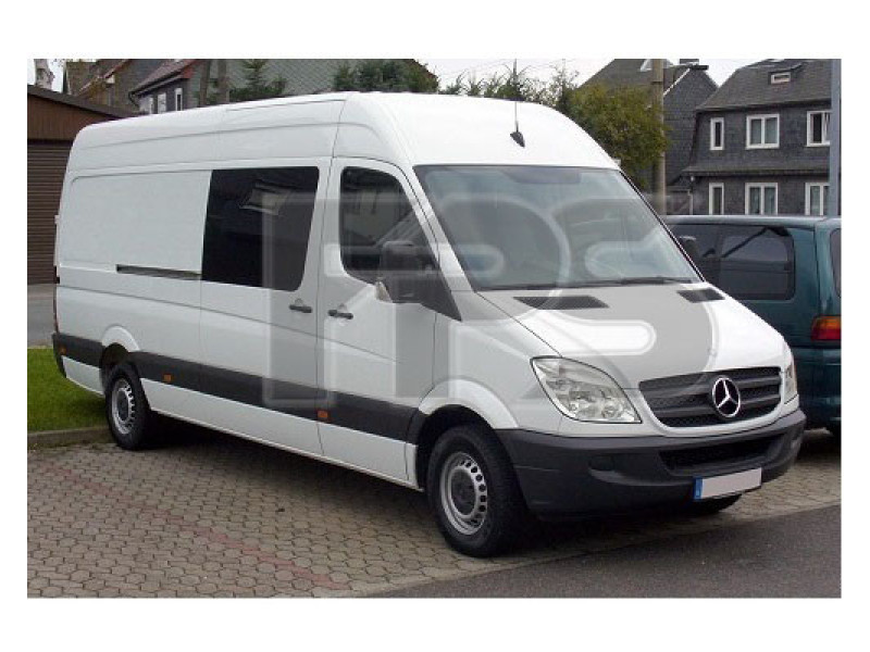 Скло дверне переднє ліве Mercedes Sprinter W906, VW Crafter 06- (XYG)