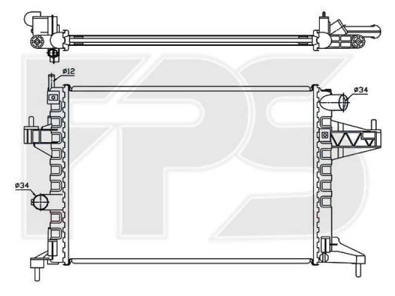 Радіатор охолодження двигуна Opel Corsa / Combo (FPS) FP 52 A263-P