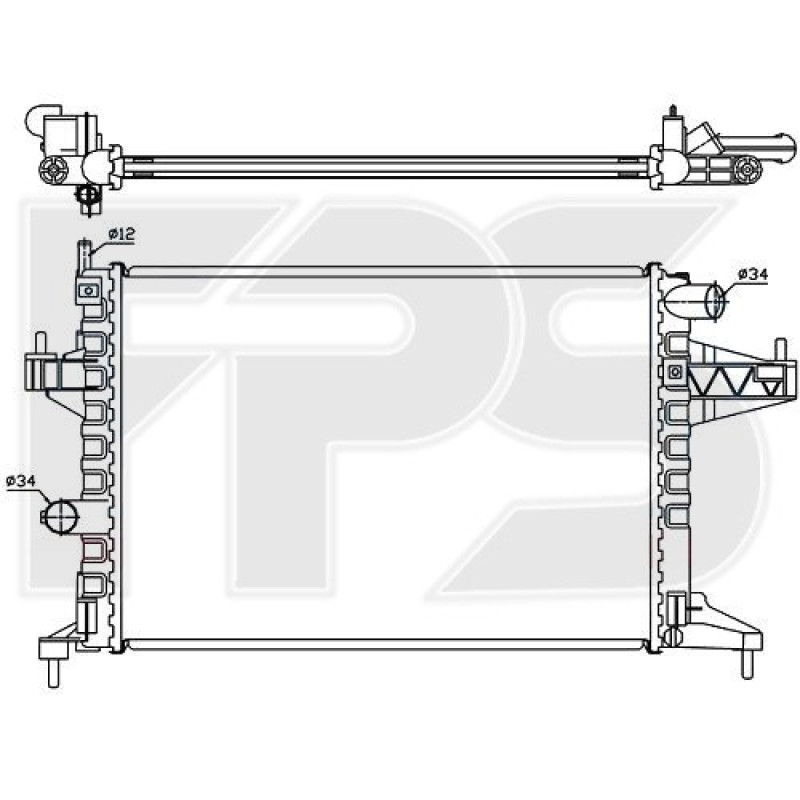Радіатор охолодження двигуна Opel Corsa / Combo (FPS) FP 52 A263-P