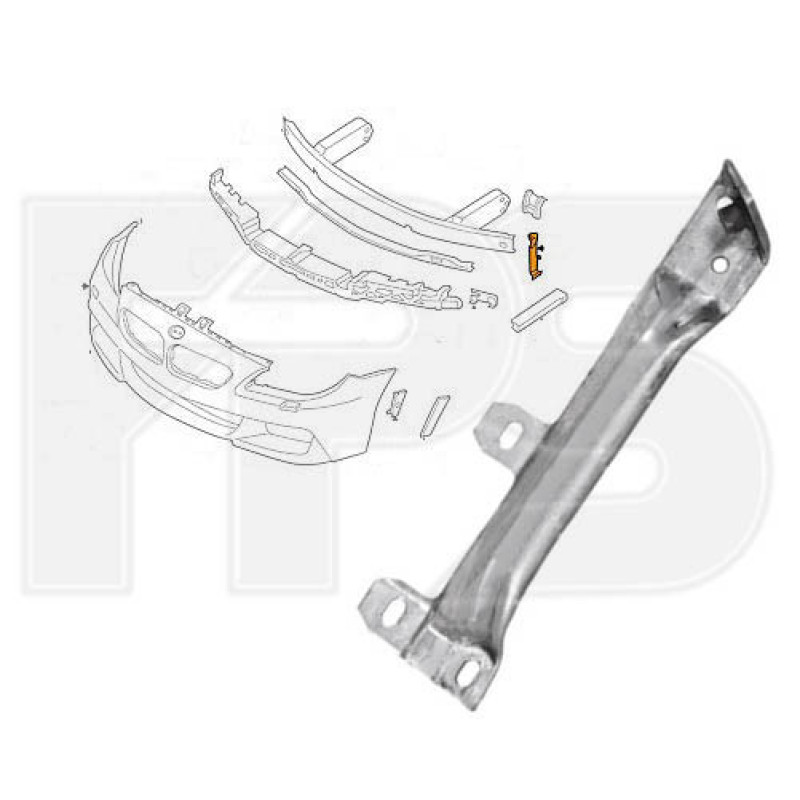 Кріплення бампера переднє ліве BMW 5 F10 2010-2013 FPS 51117158893 (алюміній)