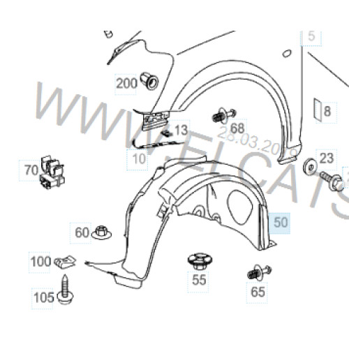 Підкрилок передній правий Mercedes Vito/Viano 639 2003-2010 FPS A6396842177