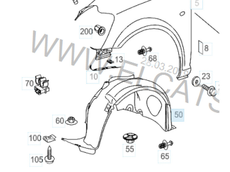 Підкрилок передній правий Mercedes Vito 639 / Viano 2003-2010 TW А6396842177