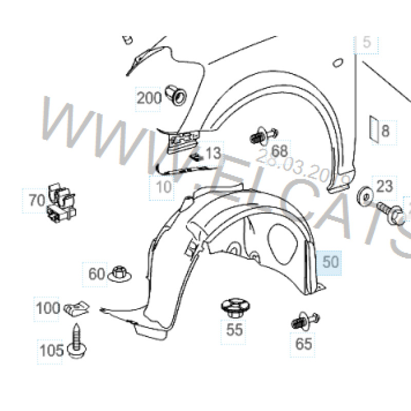 Підкрилок передній правий Mercedes Vito 639 / Viano 2003-2010 Polcar A6396842177