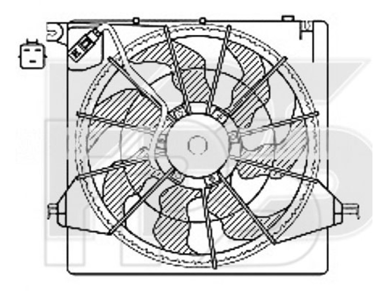 Вентилятор в сборе Hyundai Santa Fe 2 (AVA) FP 32 W175