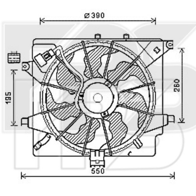 Вентилятор в зборі Hyundai i30 / Kia Ceed (AVA) FP 32 W92
