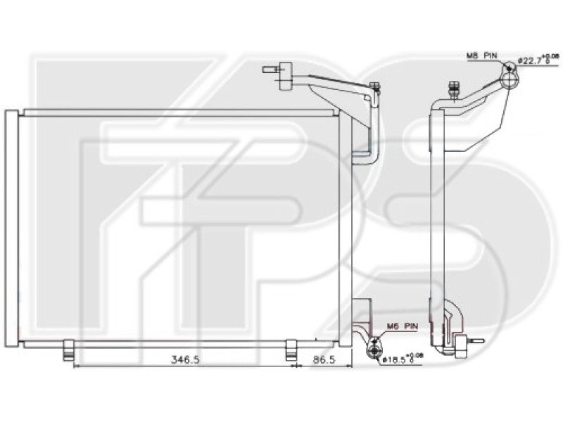 Радіатор кондиціонера Ford Fiesta (Koyorad) FP 28 K089-X