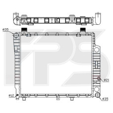 Радіатор охолодження двигуна Mercedes W202 (NRF) FP 46 A225