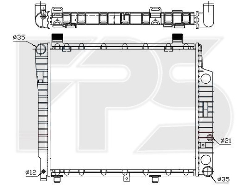 Радіатор охолодження двигуна Mercedes W202 (NRF) FP 46 A225