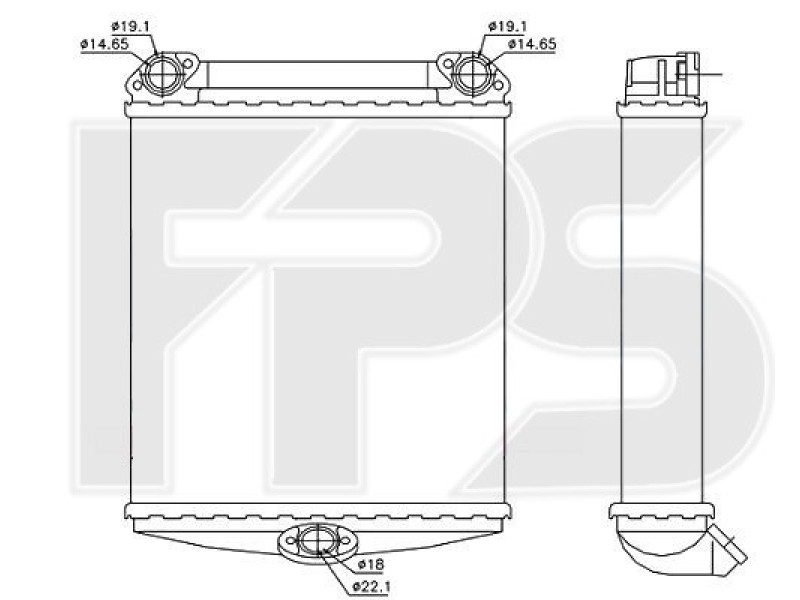 Радіатор пічки Mercedes (AVA) FP 46 N119-X