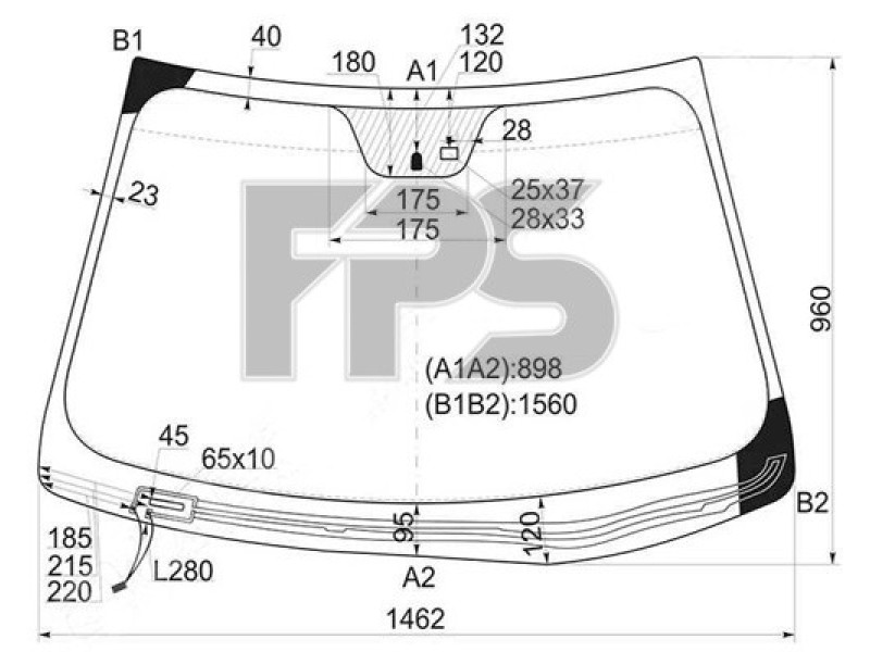 Лобове скло Hyundai SONAT 11-14 YF XYG, з обігрівом, датчик дощу