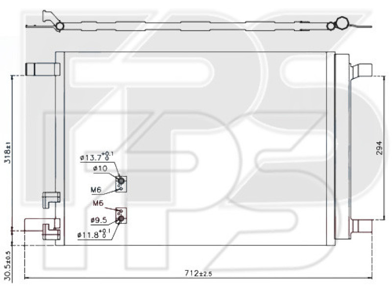 Радіатор кондиціонера Skoda Octavia A7, Karoq, Kamiq, Kadiaq, Scala, VW Golf 7, T-roc, Passat B8 EUR, Arteon, Tiguan 2, Touran, Audi A3, Q3, Q2, Seat Leon, Arona, Ateca, Tarraco (AVA)