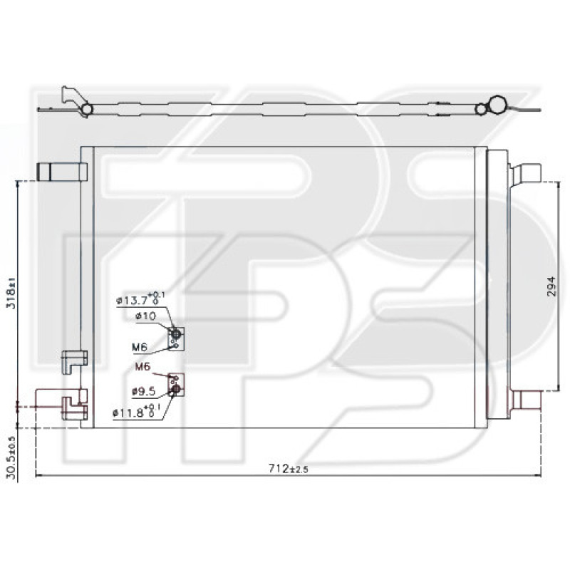 Радіатор кондиціонера Skoda Octavia A7, Karoq, Kamiq, Kadiaq, Scala, VW Golf 7, T-roc, Passat B8 EUR, Arteon, Tiguan 2, Touran, Audi A3, Q3, Q2, Seat Leon, Arona, Ateca, Tarraco (Koyo)