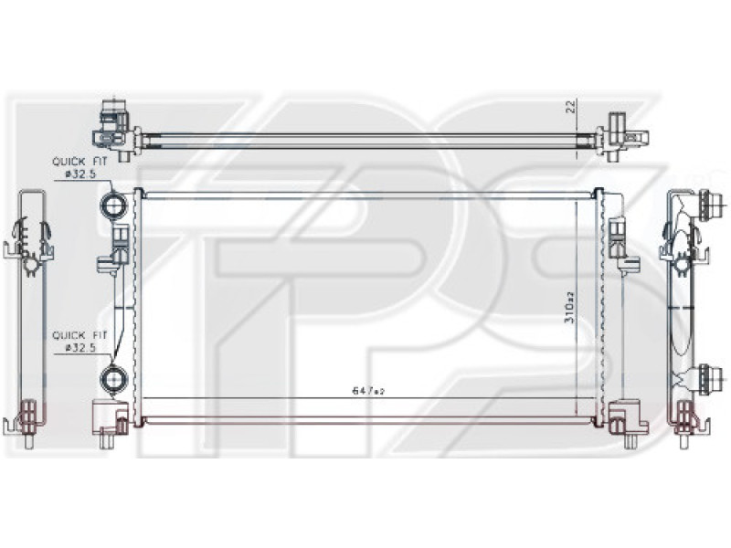 Радіатор охолодження двигуна Skoda Octavia / VW Golf (Nissens) FP 64 A183-X