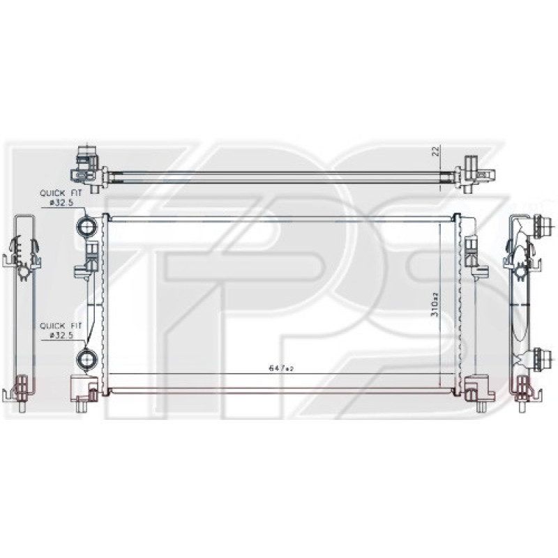 Радіатор охолодження двигуна Skoda Octavia / VW Golf (Nissens) FP 64 A183-X