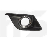 Решітка переднього бампера ліва (з отв.   хром окуляр) Mazda 3 BM 13-16 (FPS)