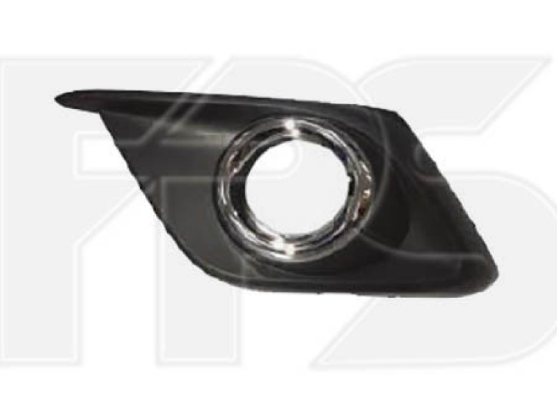 Решітка переднього бампера ліва (з отв. хром окуляр) Mazda 3 BM 13-16 (FPS)