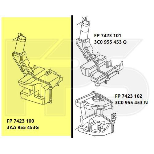 Бачок омивача VW Passat B7 2010-2014 FPS