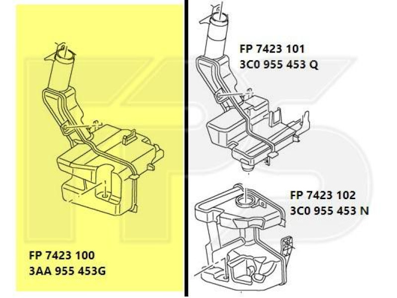 Бачок омивача VW Passat B7 2010-2014 FPS