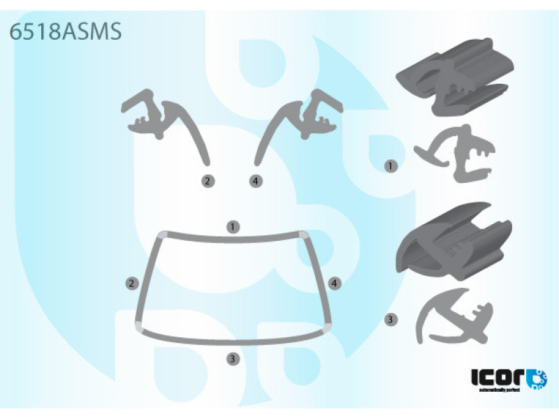 Молдинг лобового скла Peugeot 405 1987-1996 ущільнювальна гумка скла