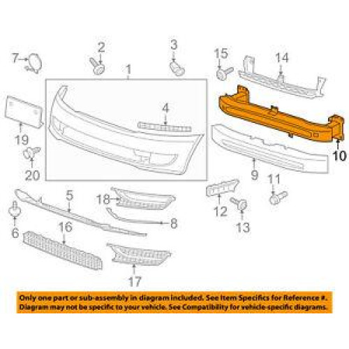 Підсилювач переднього бампера VW Passat B7 USA 2011-2014 (Signeda) 561807109
