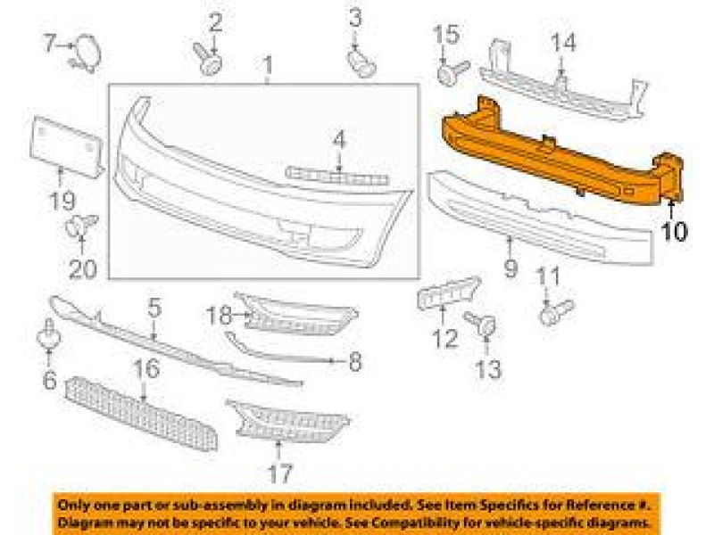 Підсилювач переднього бампера VW Passat B7 USA 11-14 (Signeda) 561807109