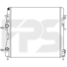 Радіатор охолодження двигуна Renault Kangoo 03-09 (1.6 бензин) (FPS) мех. збірка