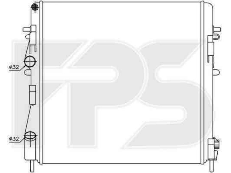 Радіатор охолодження двигуна Renault Kangoo 03-09 (1.6 бензин) (FPS) мех. збірка
