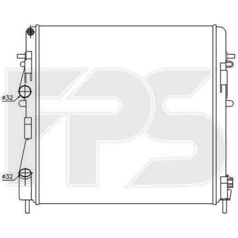 Радіатор охолодження двигуна Renault Kangoo 03-09 (1.6 бензин) (FPS) мех. збірка