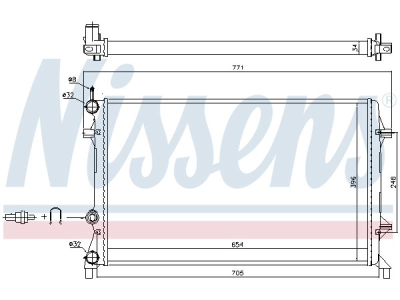 Радіатор охолодження двигуна VW Passat B7, Jetta 2.5 FSI (FPS) 5C0121251F