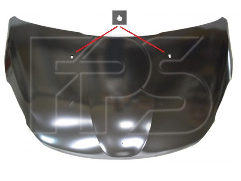 Капот круглі отвори під омивач Peugeot 208 2012- FPS