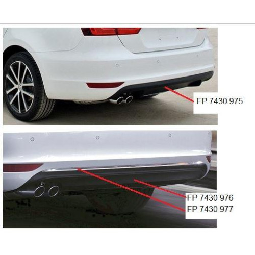 Спойлер заднього бампера VW Jetta 6 2011-2014 FPS з місцем під молдинг