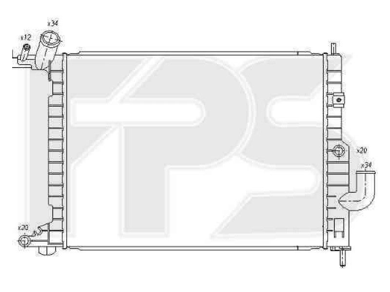 Радіатор охолодження Opel Vectra B (95-02) 1.7 TD МКПП з кондиціонером (FPS)