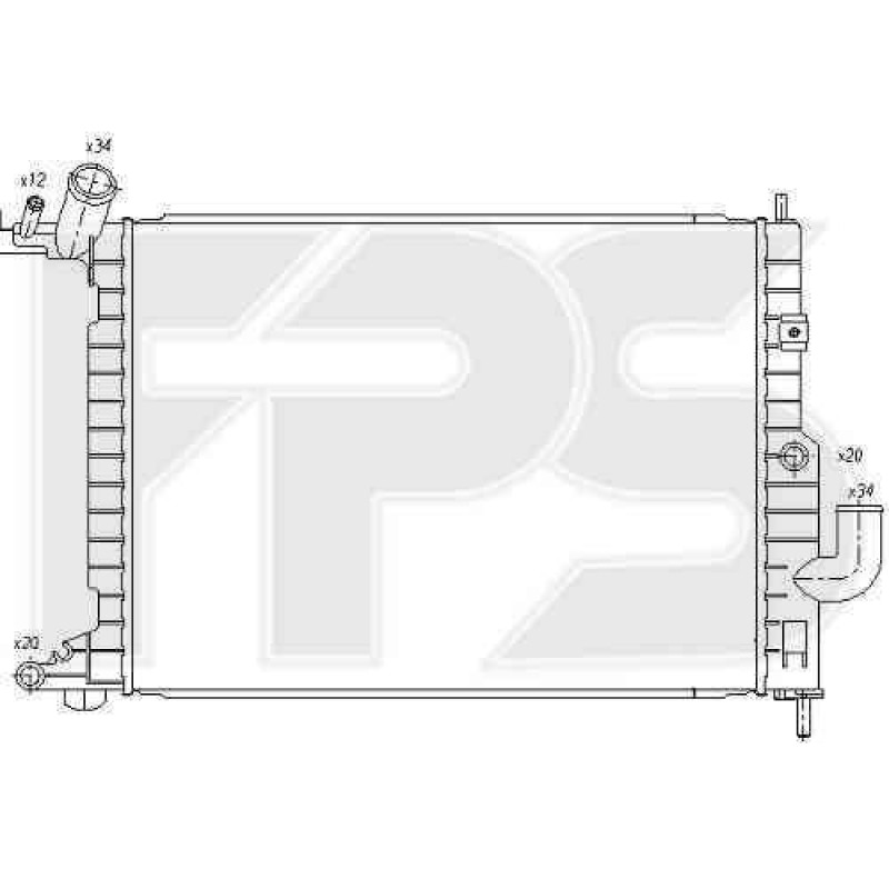 Радіатор охолодження Opel Vectra B (95-02) 1.7 TD МКПП з кондиціонером (FPS)