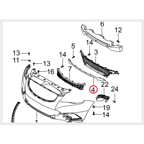 Молдинг переднього бампера хром SsangYong Korando C (SsangYong) 7871534000