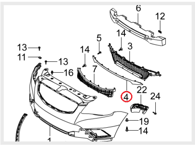 Молдинг переднього бампера хром SsangYong Korando C (SsangYong) 7871534000